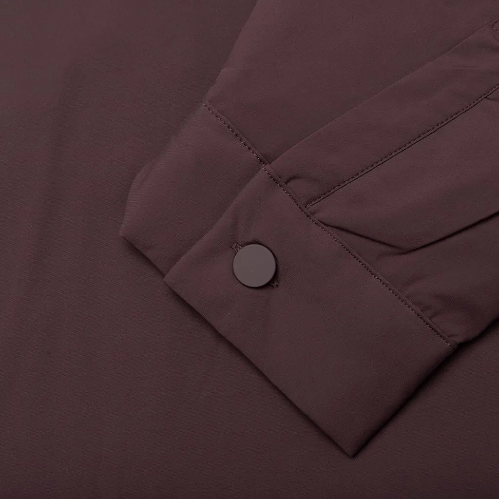 Nylon Filled Shirt Jacket - Plum