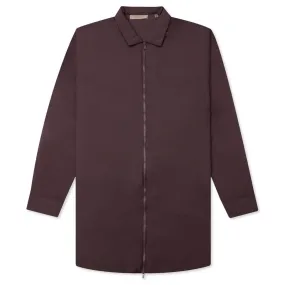 Nylon Filled Shirt Jacket - Plum