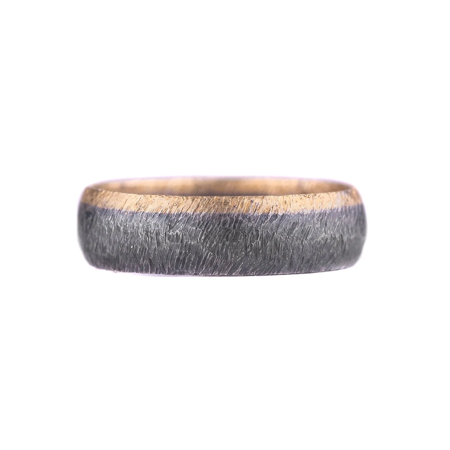 Oxidized Sterling Silver and Gold Band by Heather Guidero