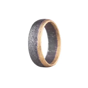 Oxidized Sterling Silver and Gold Band by Heather Guidero