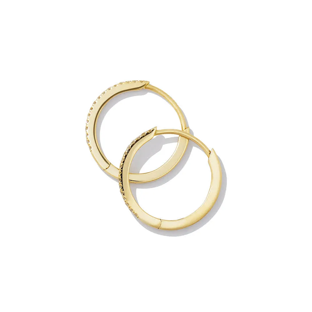 Pavé Lab Grown Diamond Medium Hoop Earrings