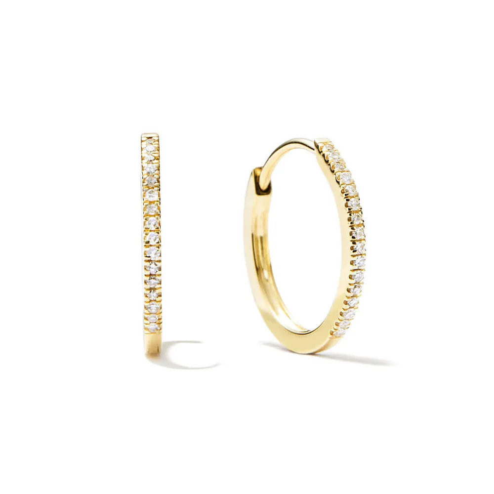 Pavé Lab Grown Diamond Medium Hoop Earrings