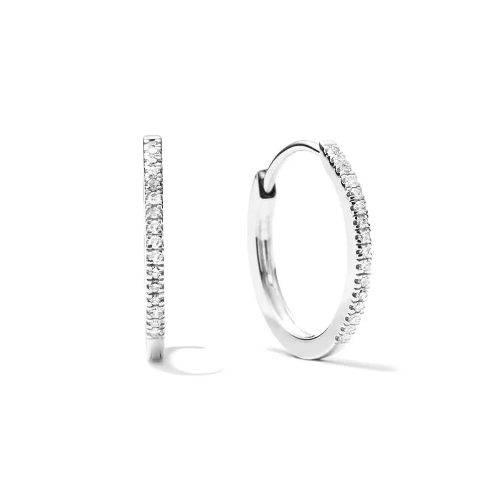 Pavé Lab Grown Diamond Medium Hoop Earrings