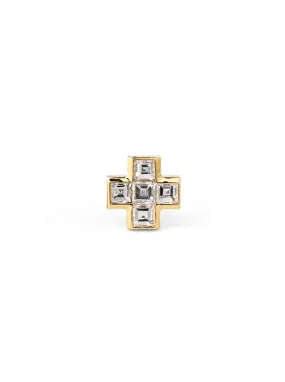 Positive Two - Single Stud with square diamonds