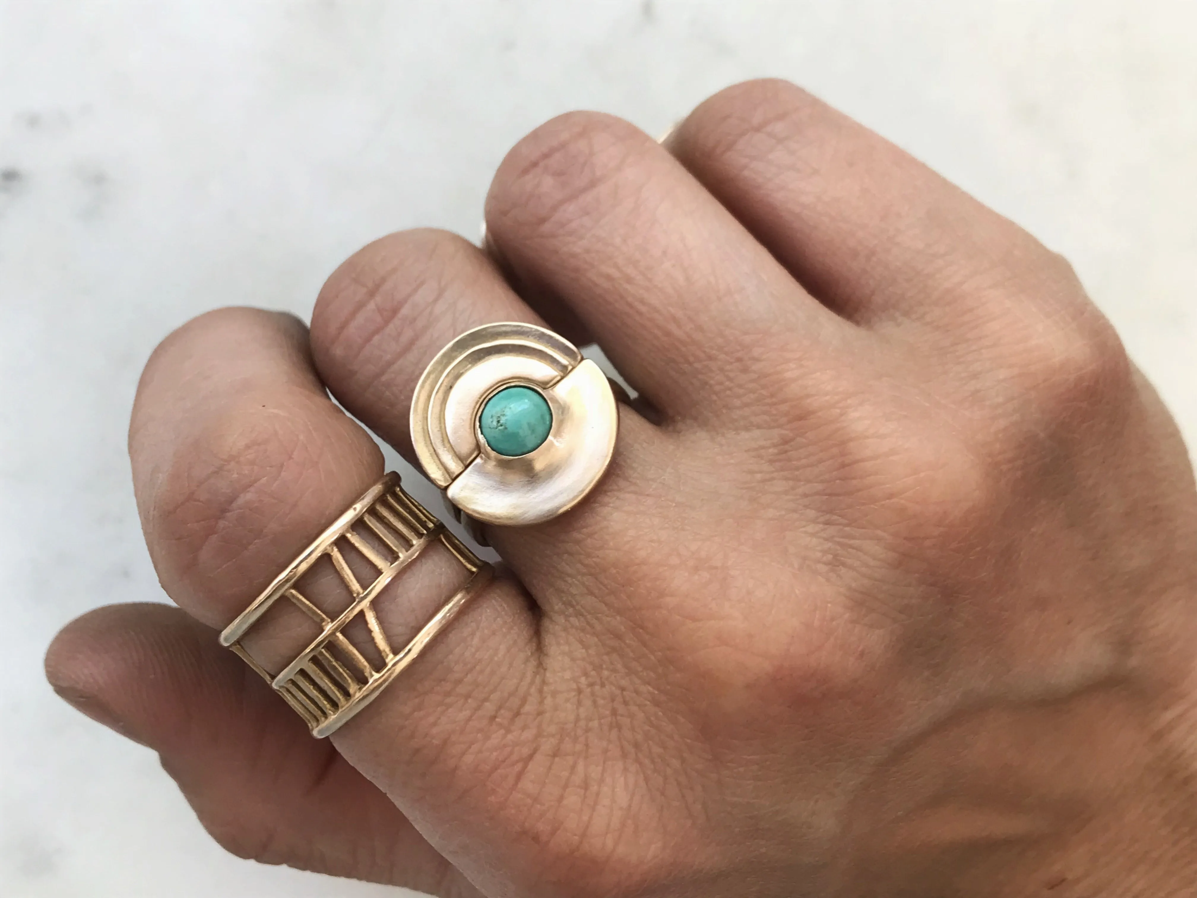 SEMICIRCLE TURQUOISE RING