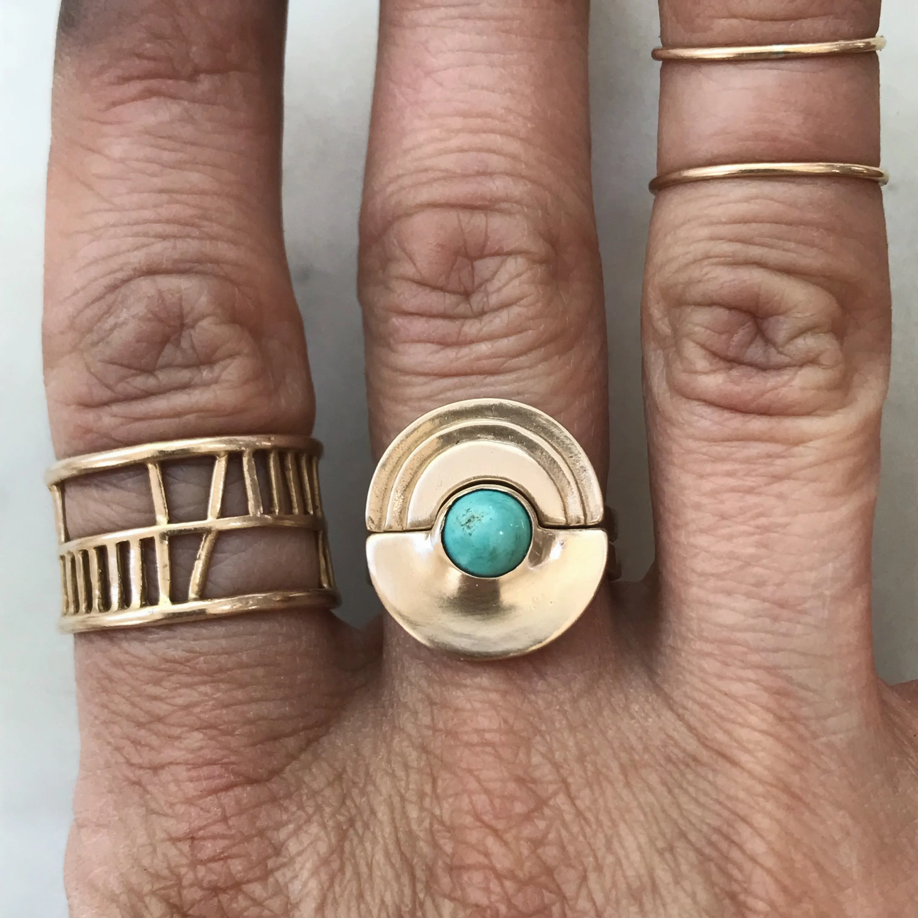 SEMICIRCLE TURQUOISE RING