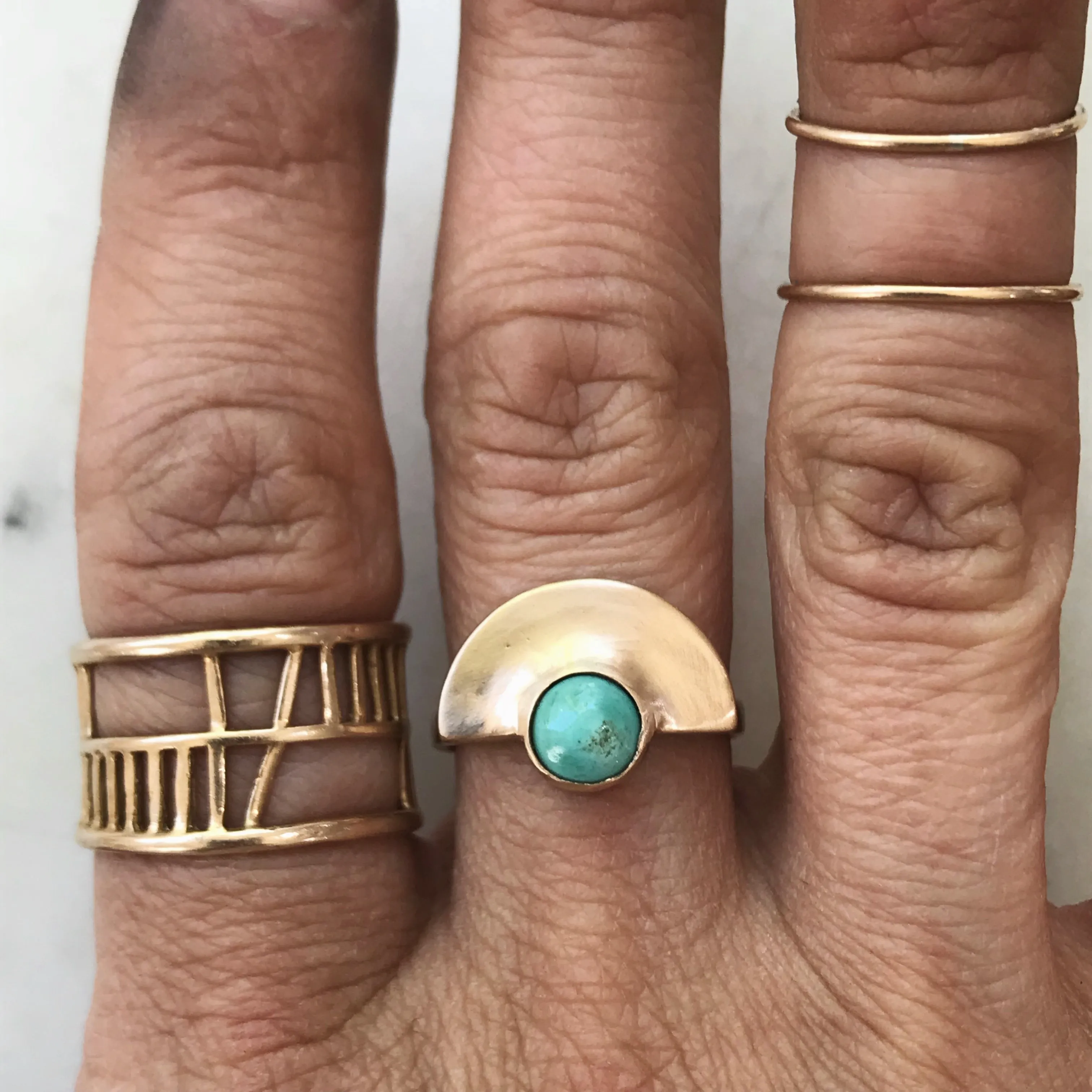 SEMICIRCLE TURQUOISE RING