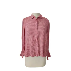 Stradivarious Red & White Striped Soft Collared Shirt | Pre Loved |