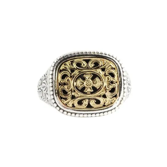 Thiskos of Faith Silver & Gold Ring