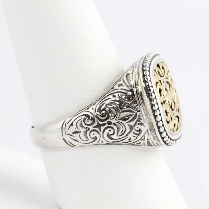 Thiskos of Faith Silver & Gold Ring