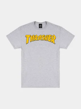 Thrasher Cover Logo Tee - Ash Grey / Yellow