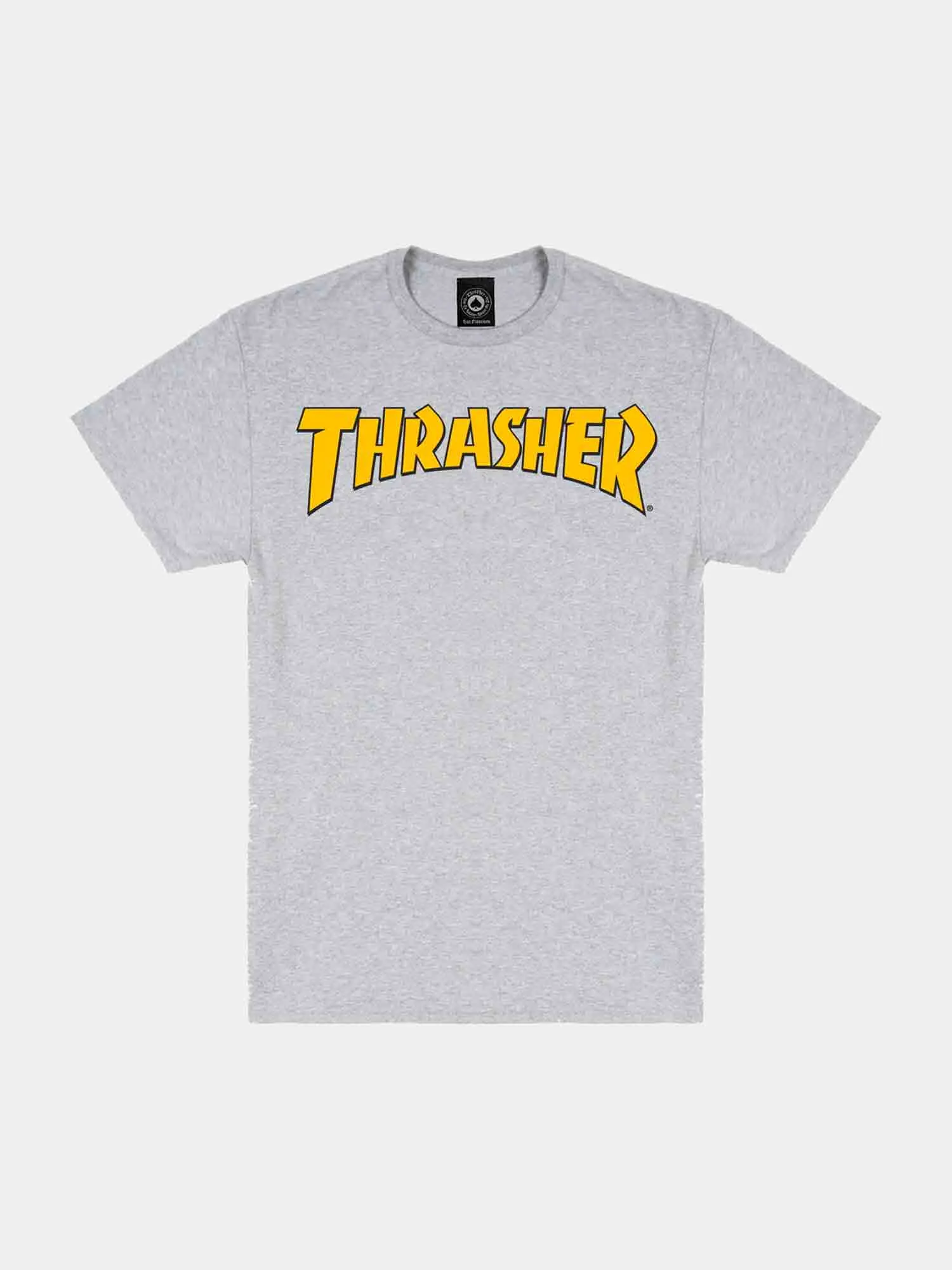 Thrasher Cover Logo Tee - Ash Grey / Yellow