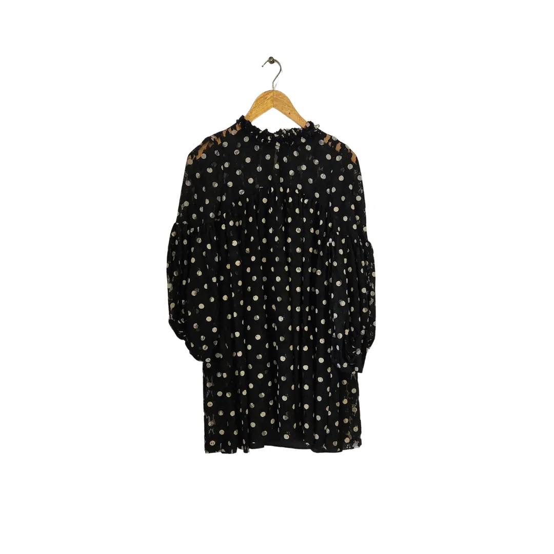 ZARA Black and White Polka Dot Net Tunic | Pre Loved |